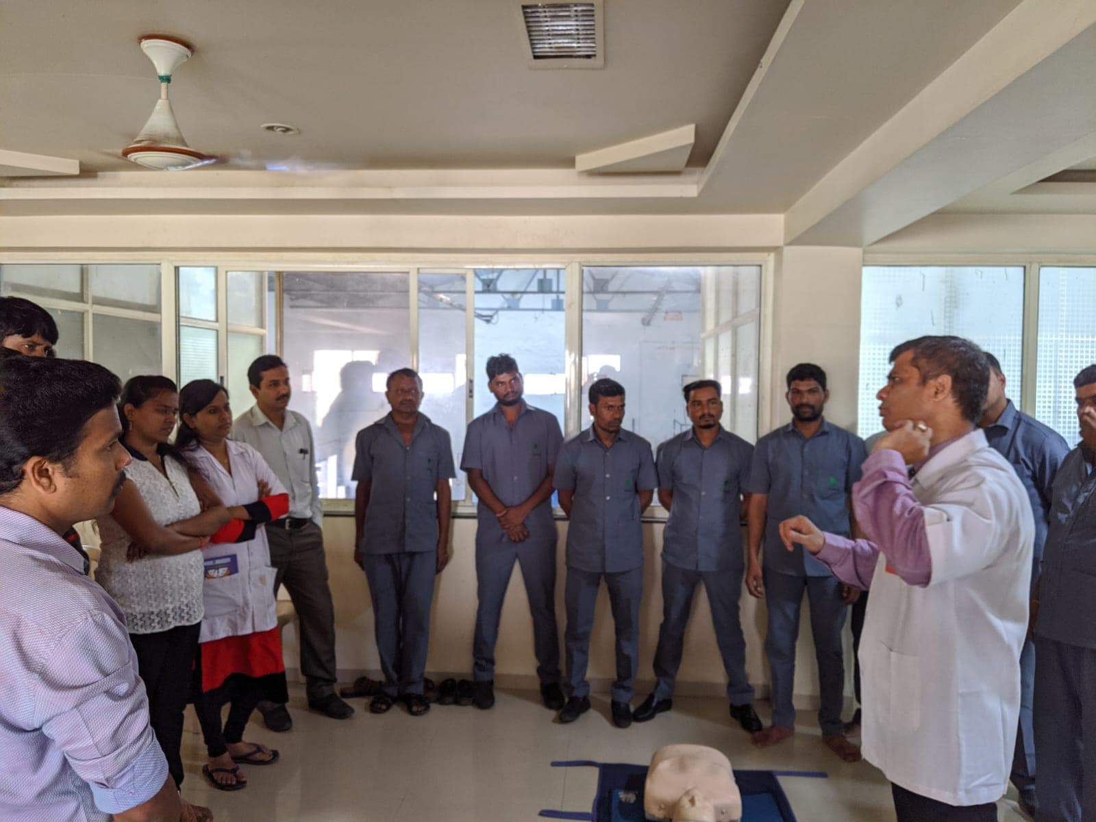 First aid procedures demonstration by medical expert